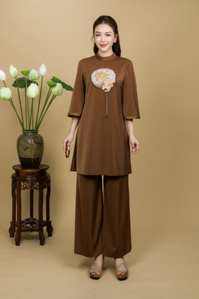 Áo Dài Sen Ngọc Hoa - ADP0019 - QP0055