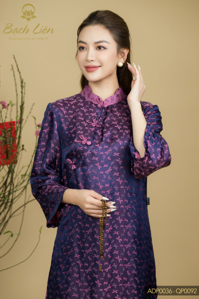 Áo Dài Hoa Kim Nương - ADP0036 - QP0092