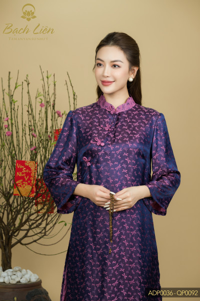 Áo Dài Hoa Kim Nương - ADP0036 - QP0092