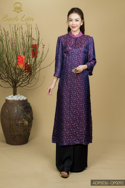 Áo Dài Hoa Kim Nương - ADP0036 - QP0092